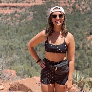 ALO Polka Dot Bike Shorts - Black & White